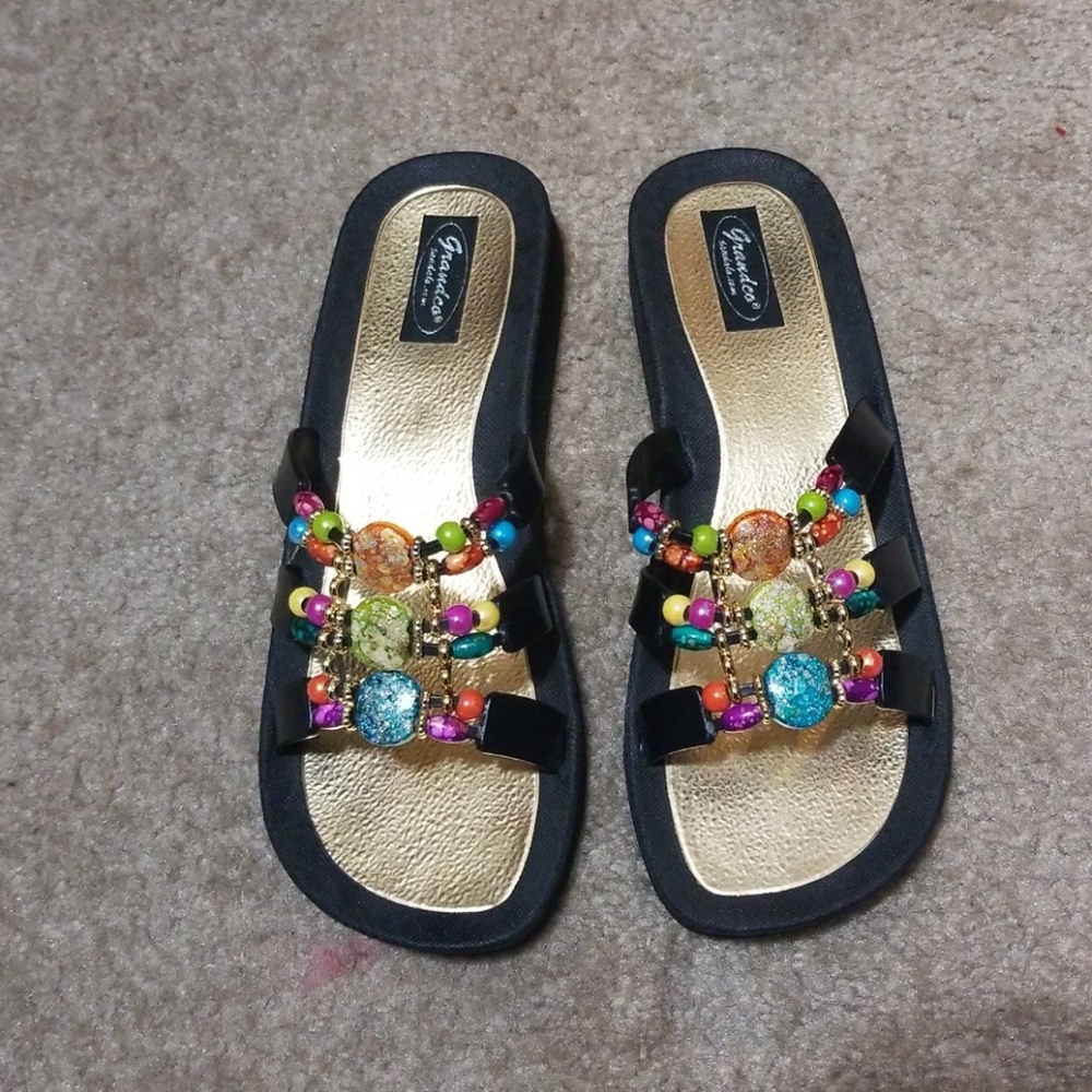 Sandal with jeweled stones